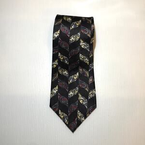 Stafford Executive Black Silk Paisley Short Wide Men Necktie